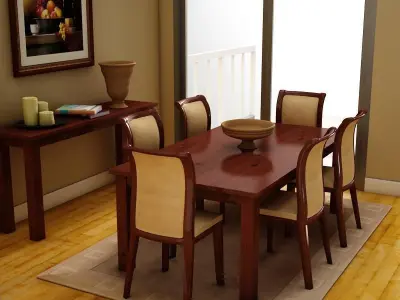 Dinning set dining room furniture 3D model
