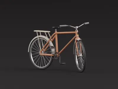 Stylized Cartoon rigged City Bicycle 3D model