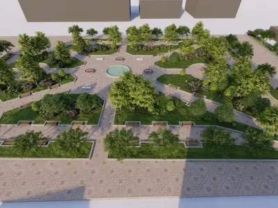 public park-Private Park Landscape 3D model