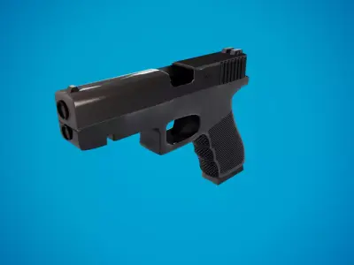 Glock 9mm pistol low poly Low-poly 3D model