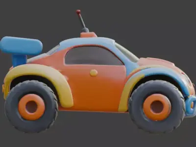 Cartoon Friendly RC Car 3D Model Low-poly 3D model