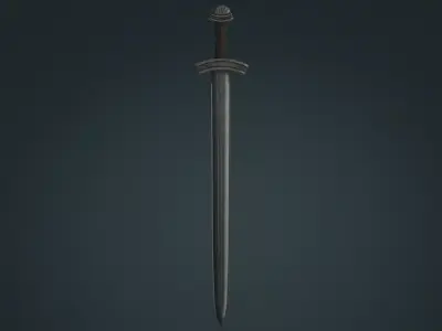 Viking Sword D - Fantasy Weapon Low-poly 3D model