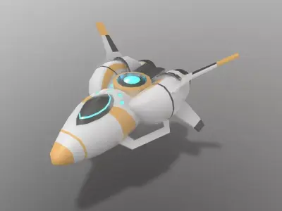 Sci-fi Space Aircraft SA-2 Low-poly 3D model