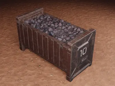 Sci-Fi Mining Container Free low-poly 3D model