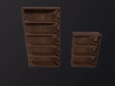 Wooden Shelves 3D Model Low-poly 3D model