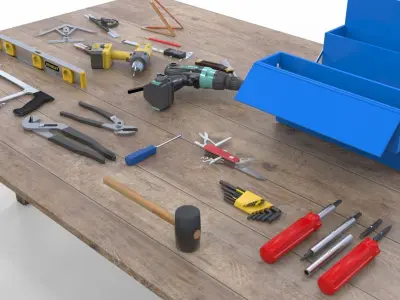 Hand tools complete 3d model 3D model