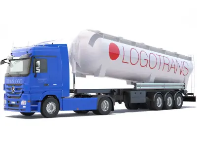 Mercedes Actros With Tipping Silo 3D model