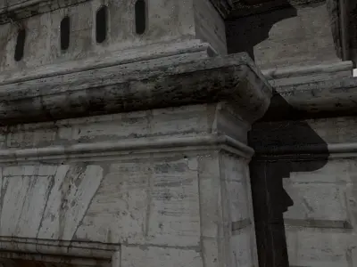 Monument stone gate Low-poly 3D model