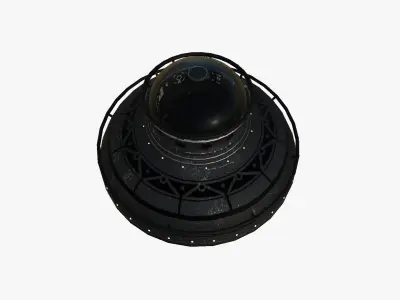 Alien Spaceship UFO F10 Full Black - Sci Fi Spacecraft Design Low-poly 3D model