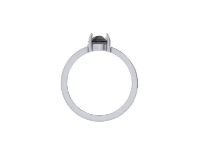 Cushion Solitaire Ring 3D print model 2