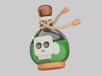 Poison Potion 3D Illustration 3D model