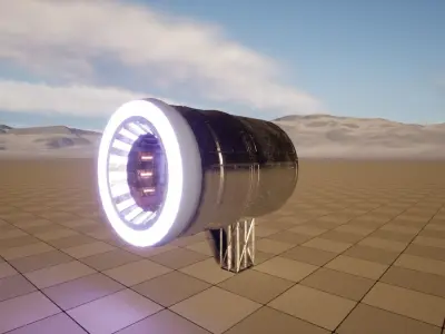 Engine space ship Low-poly 3D model