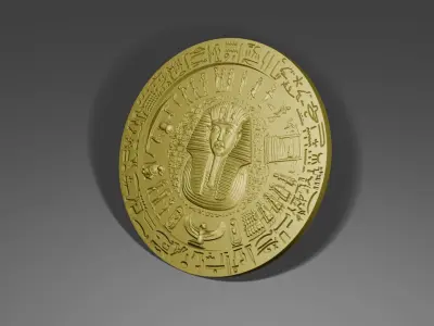 The Tutankhamuns coin 3D print model 3D print model