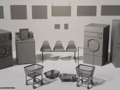 3D Front Load Drying Machine 3D model