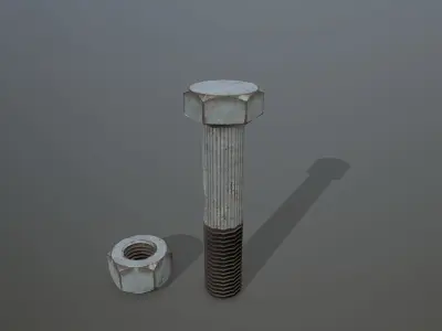 Bolts bolt and nut Low-poly 3D model get