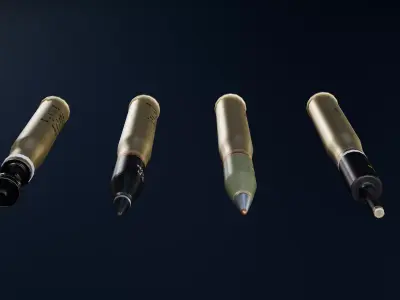  Shell 105mm Pack For AMX-30B2 and Nato Guns for 105mm  Low-poly 3D model