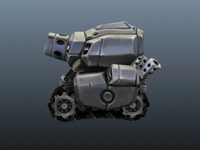 Micro Tank  - Low Poly Hand Painted Low-poly 3D model