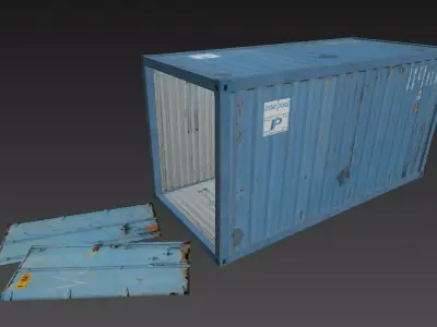 Low Poly Container shipping Low-poly 3D model purchase