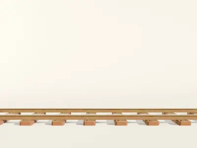 Railway Tracks Low-poly 3D model