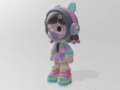 Cyber - Cute Girl 3D model