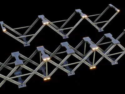 sci fi bridge foundation - Cyberpunk kit Low-poly 3D model