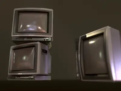 Retro Television from 80s Low-poly 3D model