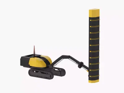 Drill Rig T20 Canopy Simplified Low-poly 3D model