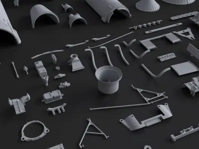 Kitbash Kit - 100 Original Star Wars Parts 3D model