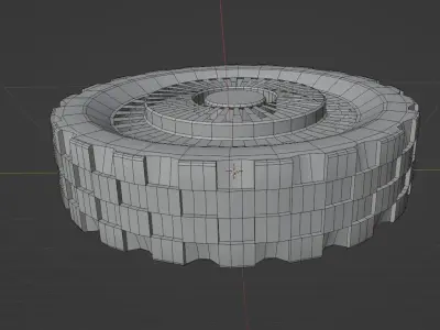 Wheels 3D Model Set - Blender Cycles Render Low-poly 3D model