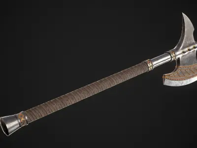 Fantasy Axe 2B Low-poly 3D model