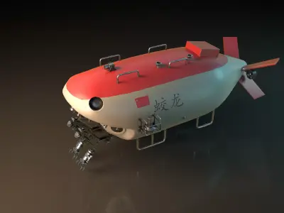 china Jiaolong submersible  Low-poly 3D model
