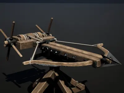 Medieval Siege Weapon - Ballista Low-poly 3D model