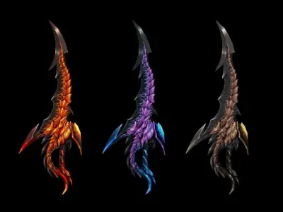 Infernal Sword Low-poly 3D model