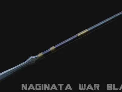 Naginata War Blade Low-poly 3D model