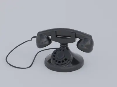 Old Telephone Low-poly 3D model