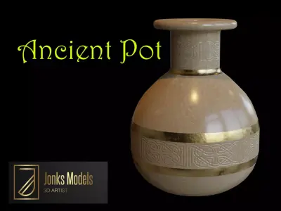 Ancient Pot Vase Low-poly 3D model