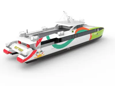 High speed catamaran ferry 3D model