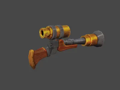 Blunderbuss - Thundergun - Handpainted - lowpoly 3D model 3D model