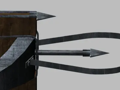 Crossbow wooden Low-poly 3D model