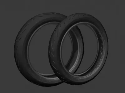 BS22 Tire Motorcycle Low-poly 3D model