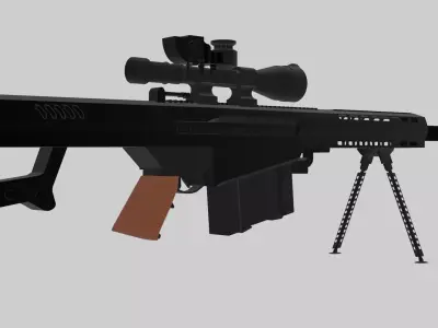 sniper rifle gun model Free low-poly 3D model