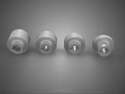 VARIOUS GROOVE PULLEY SHEAVE MULTI TRACK WHEEL DRIVE GEAR V BELT 3D model