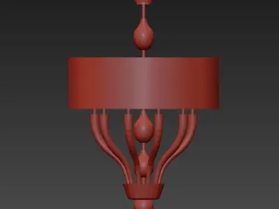Pandora modern chandelier with shades 3D model