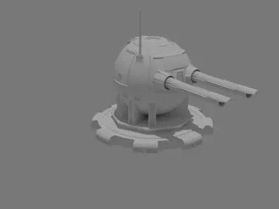 Sci-fi cannon laser gun Free 3D model