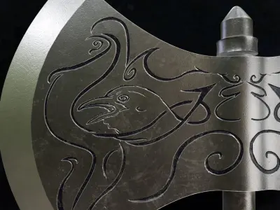 Double-Sided Viking Battleaxe Low-poly 3D model