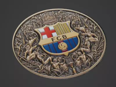 Barcelona Football Medallion 3D print model buy