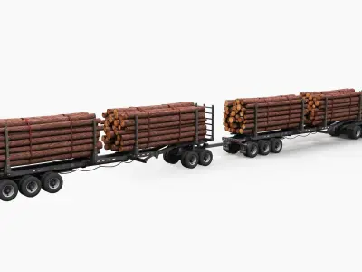SuperLiner logger truck Low-poly 3D model