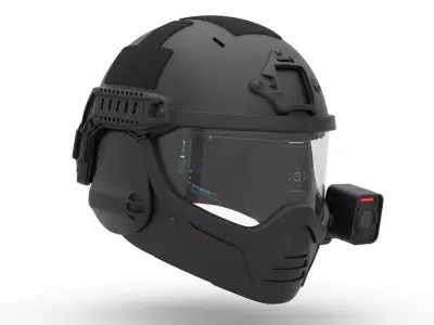 Tactical Full Visor Combat Helmet 3D Model Reconnaissance Gear Low-poly 3D model