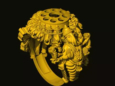 ganesh ganesha ring 3D print model buy