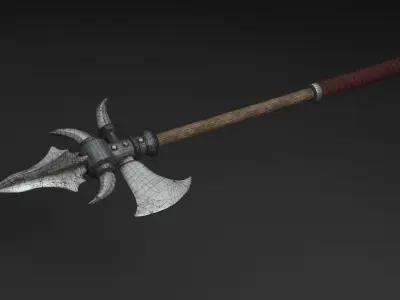 Alebarda axe Low-poly 3D model